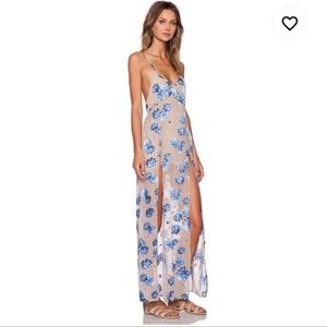 For Love & Lemons Marina Blue Orchid Maxi Dress